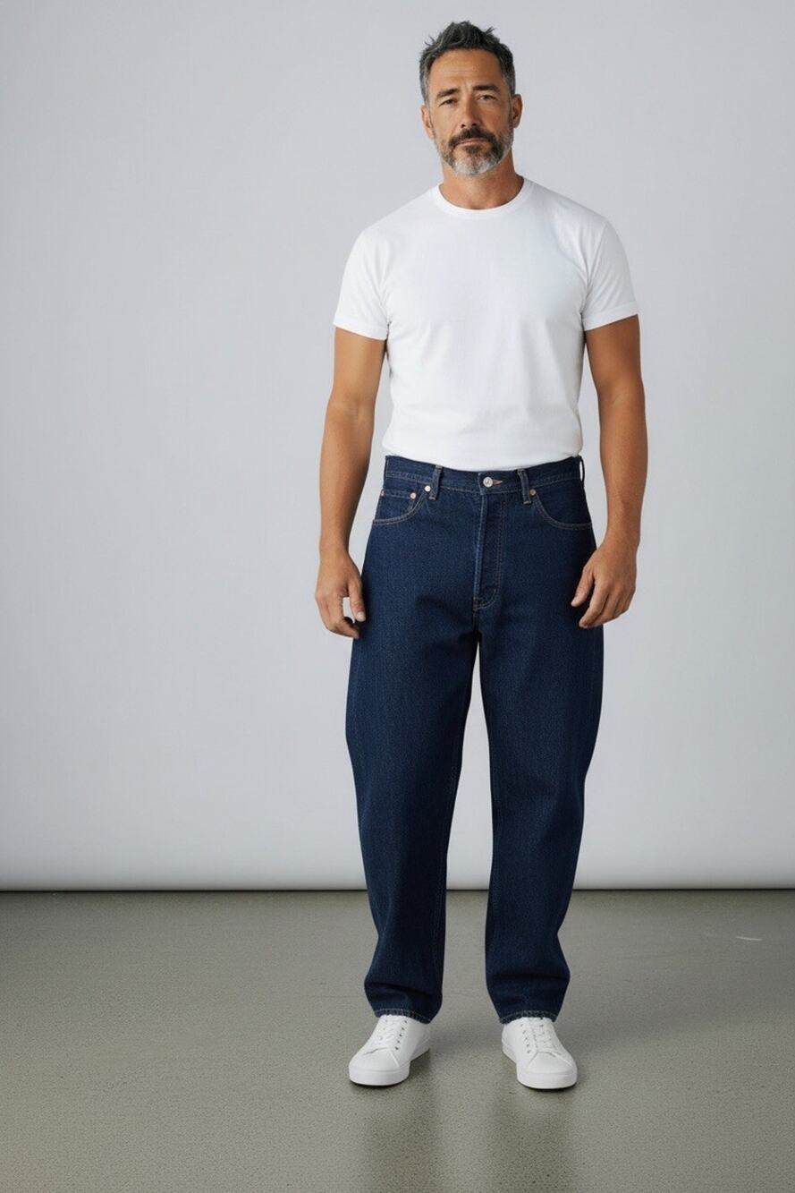Levi's 501 Series Men's Dark Wash Blue Denim Button Fly Straight 5-Pocket